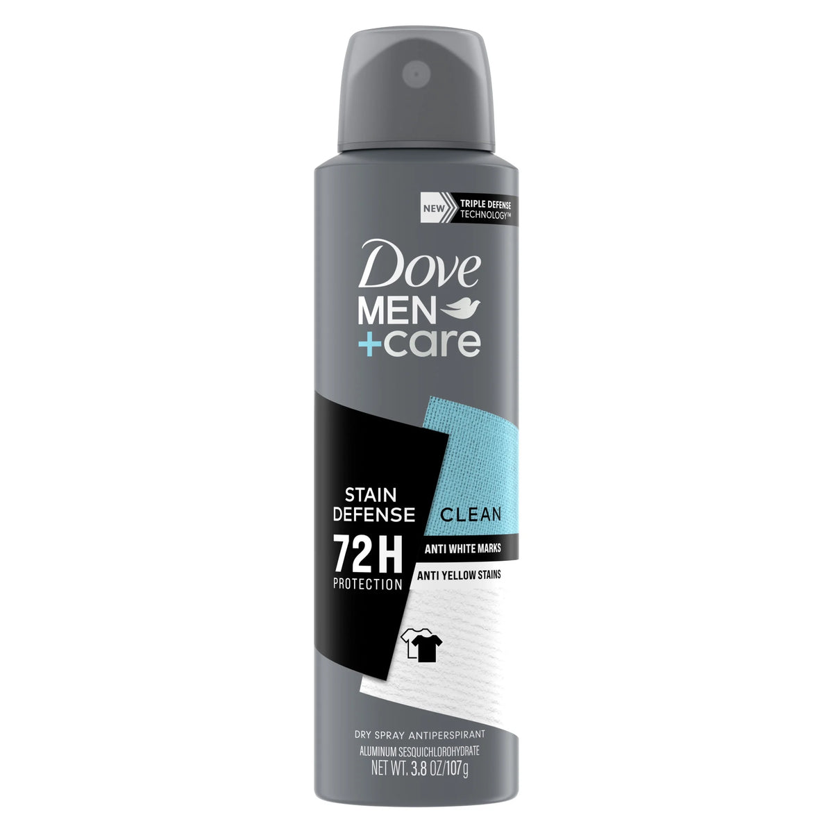 Stain Defense Long Lasting Men'S Antiperspirant Deodorant Dry Spray, Clean, 3.8 Oz