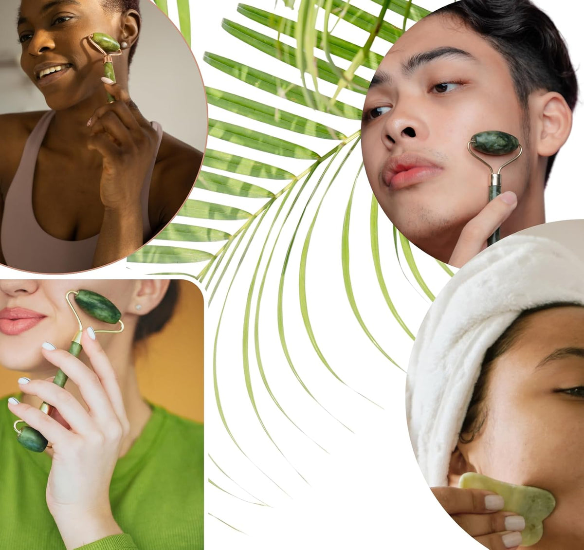 Face Roller & Gua Sha Set Jade Face Roller for Skin Care