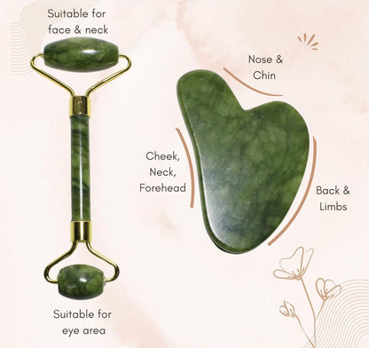 Face Roller & Gua Sha Set Jade Face Roller for Skin Care