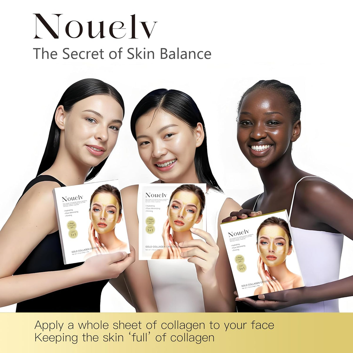 24K Gold Bio Collagen Face Mask, Hydrating Bio Collagen Mask Overnight Collagen Mask Hydrating Collagen Real Deep Mask Skin (34G X2Ea)